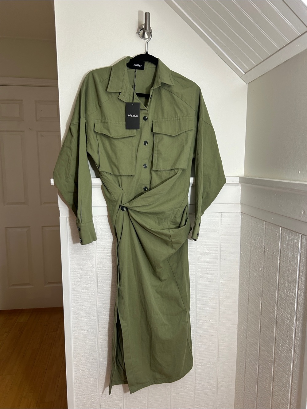 Pfeiffer Forbes Twist Midi Dress XXS Pistachio Green NWT